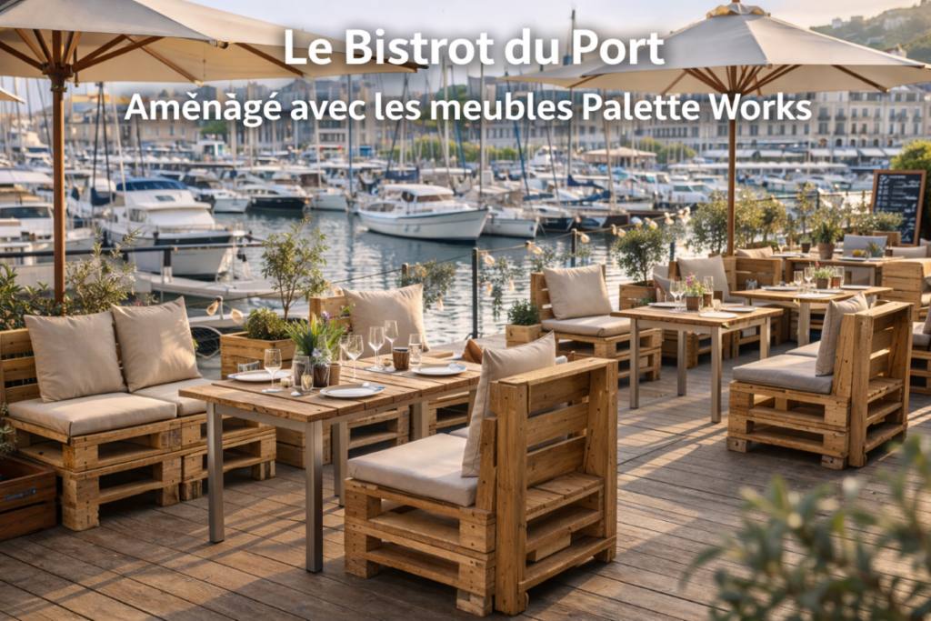 Le bistro du port ainsi que ces supports recyclé